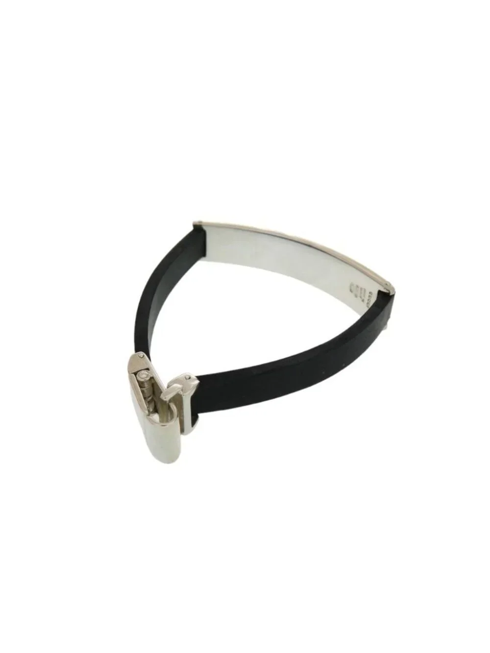 Gucci Rubber 925 Sterling Silver Black Bracelet